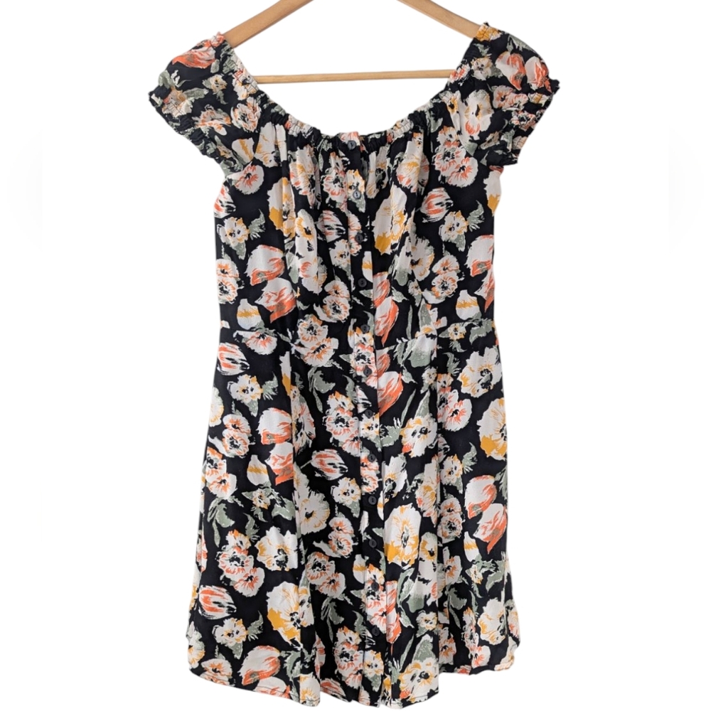 Free People Italian Breeze Floral Off-Shoulder Mini Dress